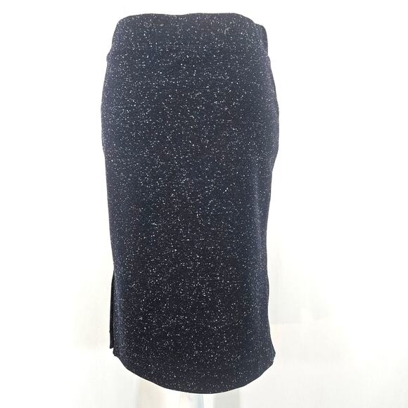 Madewell Navy Split Hem Side-Slit Speckled Stretch Textured Knit Pencil Skirt S - Picture 4 of 11